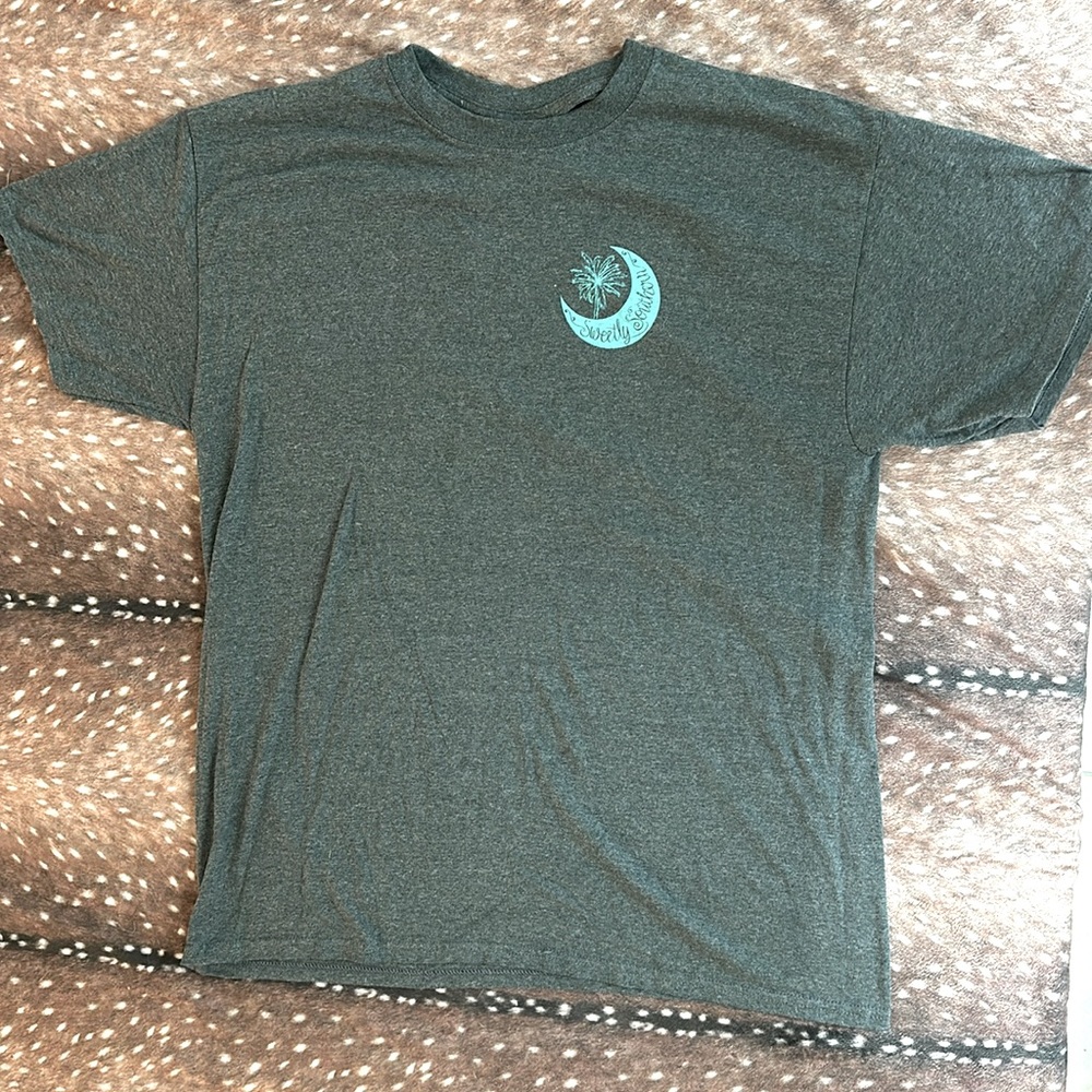 Gray and teal sweetly southern tee